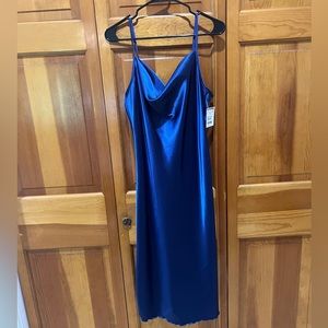 NWT BeBe blue midi slip dress